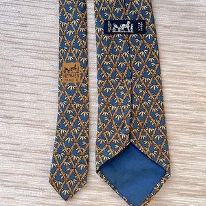 Hermès 100% silk Bamboo pattern tie